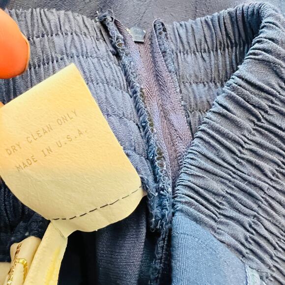 Cache Y2K Harem Pants Embroidered Beaded Waist Loose Fit Indigo - S - Picture 7 of 8